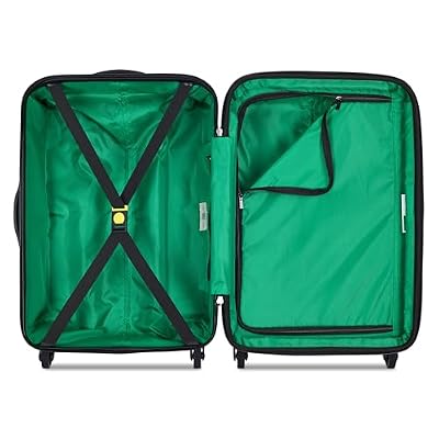 United Colors of Benetton Ribbed Hardside Expandable Luggage with Spinner Wheels, Light Blue, Carry-On 20 Inch