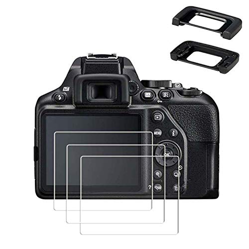 ZLMC D3500 Eyecup & Screen Protector for Nikon D3500 D3400 D3300 D3200 D3100【2+3
