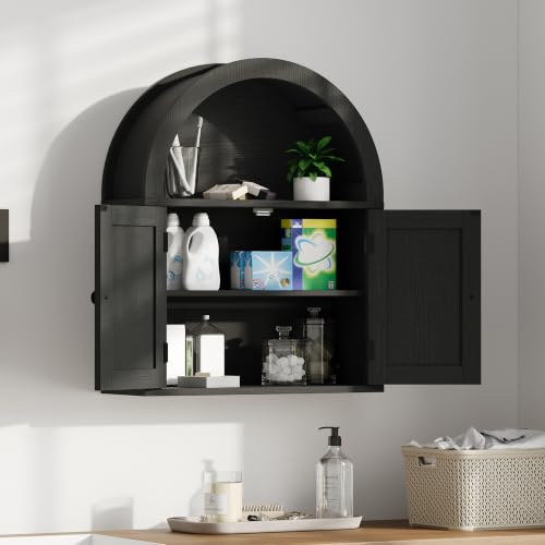 Image of ChooChoo Arched Wall Cabinet, Double Door Medicine Cabinet with Shelf