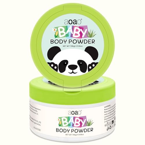 Baby Body Powder with Puff, Talc-Free Cornstarch with Zinc Oxide, Aloe, Vitamin E, Gentle Absorption for Diaper Area & Chafe Protection, Comfort Care for Rash-Prone Skin Wetness & Itch Relief, 5oz