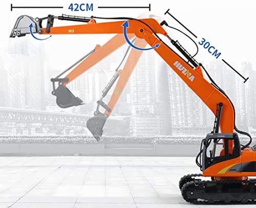 s-idee® 1551 Rc Schaufelbagger Long arm 15 Kanal 1:14 mit 2,4 GHz schwenkbare Schaufel Licht Huina – Bild 4