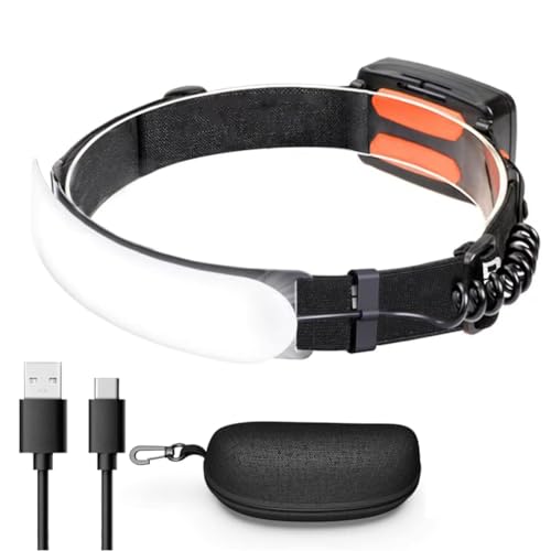 Lampe frontale LED puissante 5000mAh étanche IPX6 à 3 modes pour pêche et running