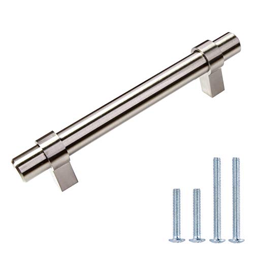 Image of Modern Straight bar Handle Pull, 4 inch Center to Center, Satin Nickel Finish, 50 Pieces