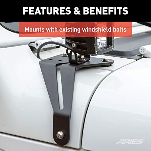 Soportes para luces parabrisas Jeep Wrangler JL Aries miniatura 5