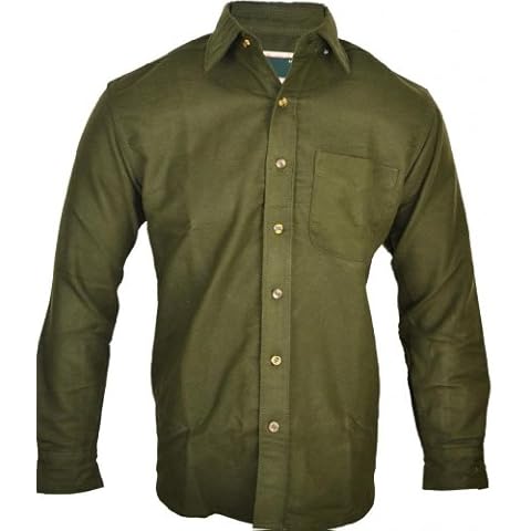 Clothing Unit Mens Moleskin Shirt - Olive - Medium Cover