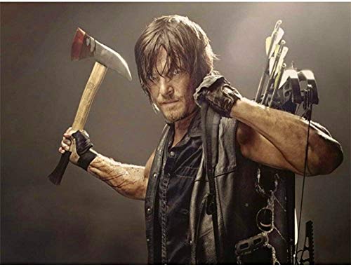 MLKLL The Walking Dead Pittura Diamante 5D Pittura Diamante intarsiato a Punto Croce Set Regalo Artigianale(9.8x11.8inch)