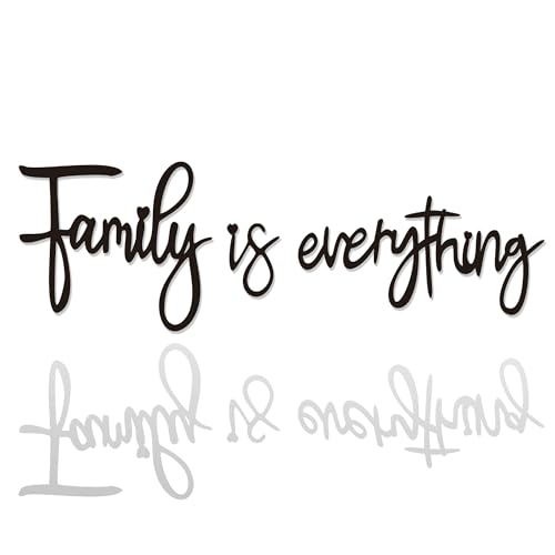 Rajukit Family Wall Decor – Elegant Black Metal Family Sign,