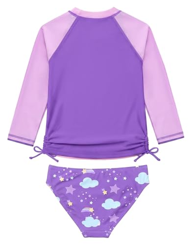 Image of weVSwe Girls Rash Guard Set 2-Piece UPF 50+ Sun Protection Swimsuit 2T-14 Years