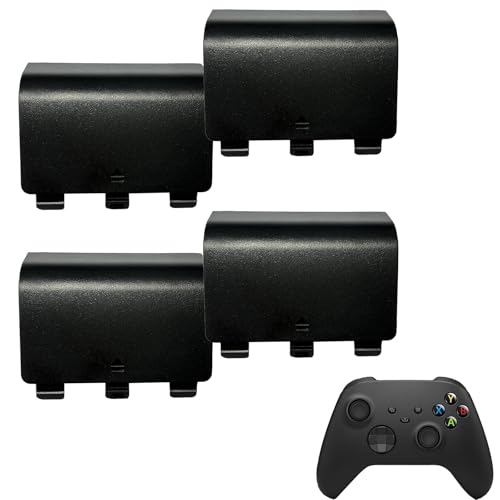 Image of 4 Pack Battery Back Cover for Xbox Series X Controller, Battery Cover Door Compatible with Xbox Series S Controller, Battery Back Shell Repair Part for Xbox Series X /Series S Controller (Black)