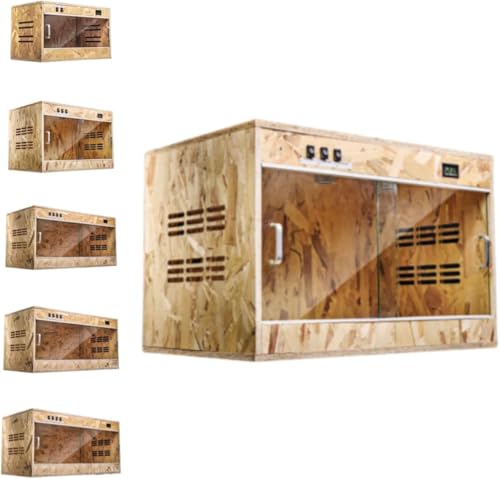 爬虫類 ケージ レオパ ケージ 木製飼育ケージトカゲ 飼育セット 通気性 の給餌ボックス レプタイルボックス 両生類生息地 テラリウム ヒョウモントカゲモドキ ケージ 恒温 飼育 箱&湿度計付き ヤモリ、トカゲ、クモ、サソリ、カメ、ハリネズミ、ヘビ、カエル