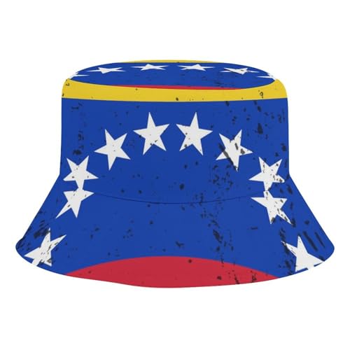 Retro Venezuela FlagChildren's Bucket Hat for Boys and Girls, Breathable Summer Beach Hat54cm