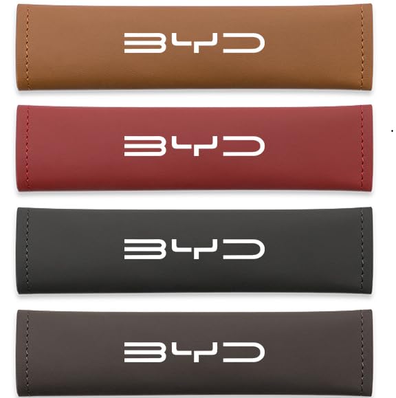 SMART-CAR - Car Logo Seat%belts Protect Cover Shoulder Neck Soft Pad Accessories For BYD Tang F3 E6 Atto 3 Yuan Plus Song MAXs F0 G3 I3 Ea1 D (1Pcs For BYD B Brown)