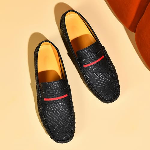 Men's Loafers Slip on Shoes Driving Shoes Casual Penny Loafers for Men,Black,94