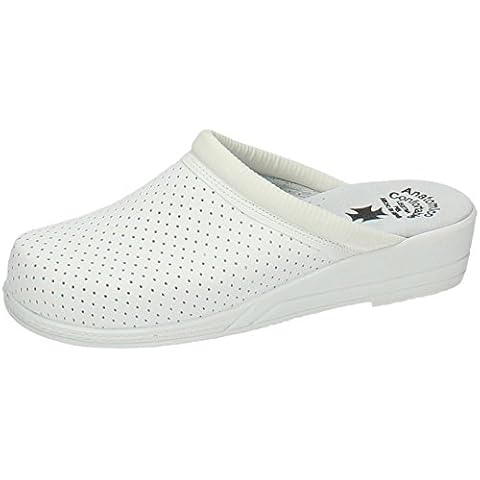 MADE IN SPAIN Z Zuecos Piel Blancos Mujer Cover