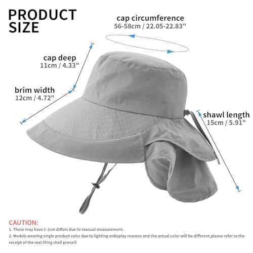 Chapéu de sol feminino masculino com aba de pescoço chapéu de aba larga, rabo de cavalo dobrável, ch