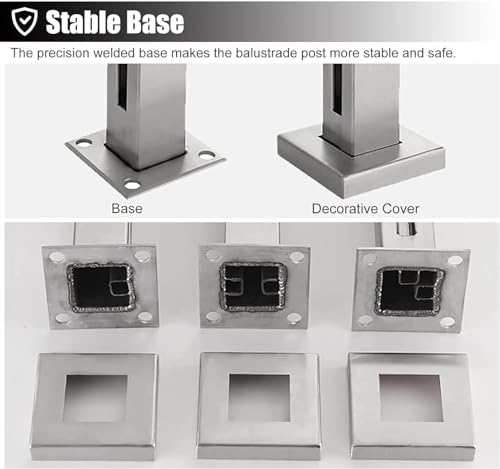 Poste de barandilla de vidrio para cubiertas y balcones modernos de 105cm 6