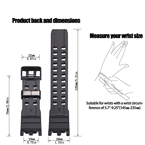 Bracelet en résine pour Casio GWG-2000 Mudmaster G-Shock