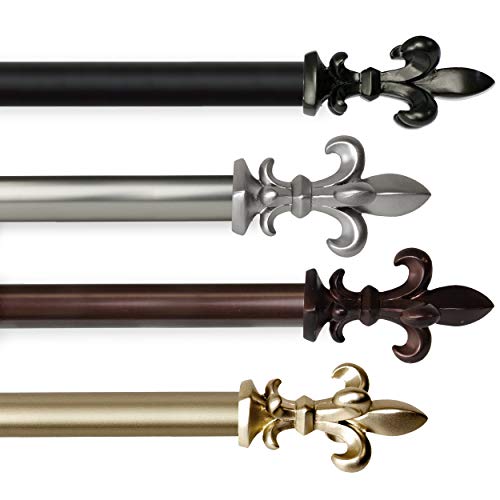 A&F Rod Decor - Arrowhead 1" Curtain Rod 28-48 inch - Black