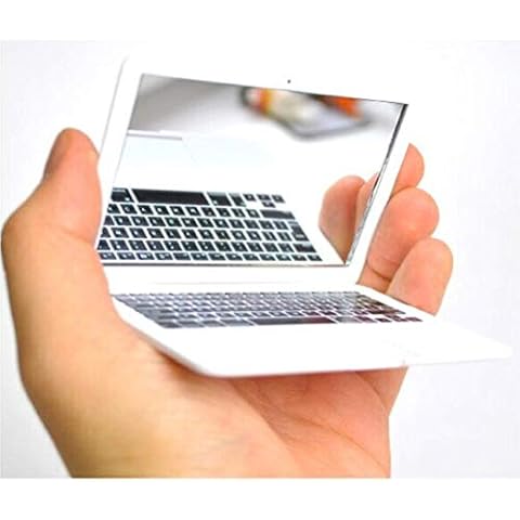 Atyhao Makeup Mirror, Polyethylene Mini Folding Pocket Laptop Mirror Computer Glass Mirror Home Notebook Mirror Cover
