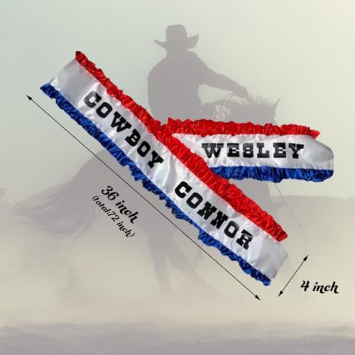 Cowboy Sash Customizable Red White And Blue Sash Perfect For Cowboy-Themed Parties And Concerts4