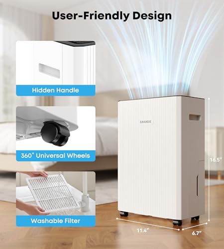 BANABIE 32pints 2500 Sq.Ft Dehumidifier for Basement - image 7