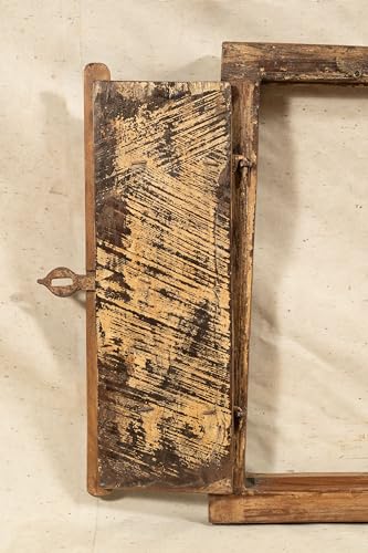 Biscottini Innentür Fenster L 44,5 x T 7,5 x H 58,5 cm - Holztür - Türen für Innen und Außen - Wohnkultur