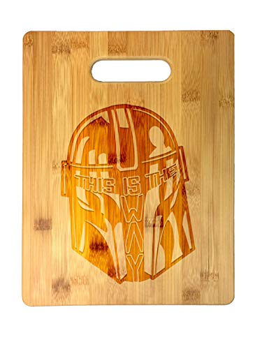 This is The Way Bounty Hunter Text Face Parody Laser Engraved Bamboo Cutting Board - Wedding, Housewarming, Anniversary, Birthday, Christmas, Gift