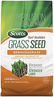Scotts Turf Builder Grass Seed Bermudagrass Drought-Tolerant to Stand up to Scorching Heat with Root-Building Nutrition, 4 lb.