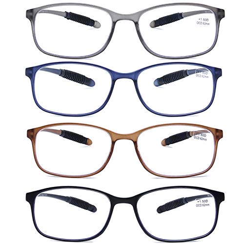 Aqwano Computer Reading Glasses Blue Light Blocking, Flexible Tr90 Unbreakable Readers Lightweight Comfort Frames Anti Glare For Women Men +2.0 #TOP6