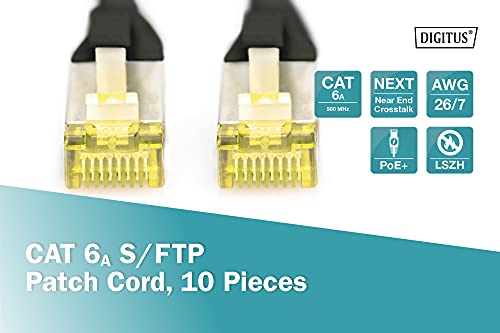 Digitus Cable LAN Cat 6A 0.25m 10 Piezas RJ45 S/FTP Negro miniatura 2