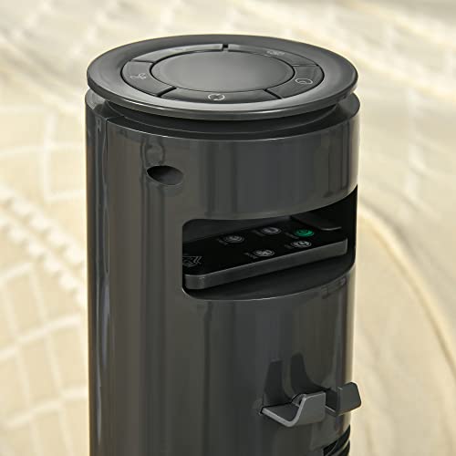 HOMCOM Ventilador de Torre, Ventilador de Pie Silencioso con Control Remoto, 3 Velocidades, 3 Modos, Temporizador 10H, Oscilación 70°, Pantalla LED, para Hogar y Oficina, Gris Oscuro - imagen 8
