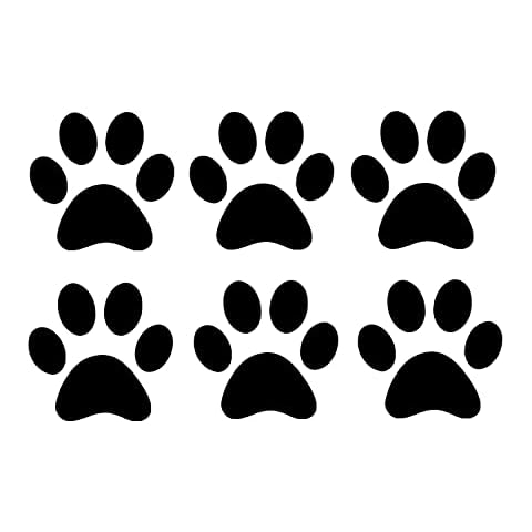 Pack of 6 Cat Dog Animal Paw Prints Car/Laptop/Wall Sticker Decal Fun Nursery Kids Room Décor (Black, 4cm x 4cm) Cover