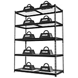 WORKPRO 4000 lbs 5-Tier Metal Shelving Unit, 72”H x 48”W x 24”D, Heavy Duty Adjustable Storage Rack, for Garage, Basement, Warehouse, Workshop