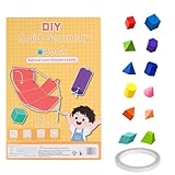 Pull String 3D Geometry Lernbuch - 3D Geometry Learning Book Kinder, Lehren Volumen & Oberfläche Formeln Spielzeug, Geometriebuch Schulmaterial Geometrie Learning (12 sets)