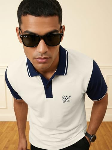 Image of Veirdo Men's Polo T-Shirt - Regular Fit Casual Half Sleeve Collar Tee, Stylish Solid Color Summer Wear, Comfortable Everyday Fashion Top (Sizes S-2XL)