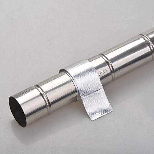Produkty biurowe mocna taśma aluminiowa - taśma klejąca z folii aluminiowej 25 m x 50 mm żaroodporna aluminiowa taśma uszczelniająca taśma izolacyjna pogrubiona wodoodporna taśma