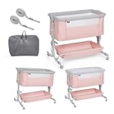 ms BabyWorld – Minicuna Colecho Comfy – Regulable multialturas y reclinable | Colchón Incluido | Mosquitera de Serie | Seguridad y Confort para bebé
