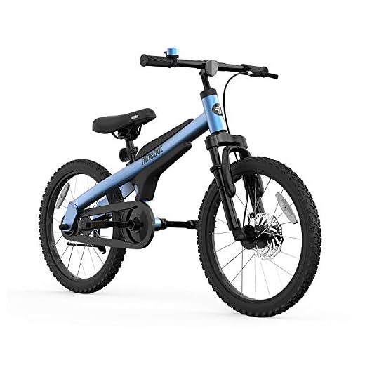 Segway Ninebot 18" Kids Bike Ages 5-10, w/ Aerospace Aluminum Frame, Enclosed Chain, Shock Absorbing Suspension, Disc Brakes and Kickstand - Blue