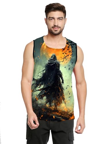 Image of BLACKSMITH Midnight Slayer Printed Sleeeveless Sando Tank top Gym & Street wear for Men