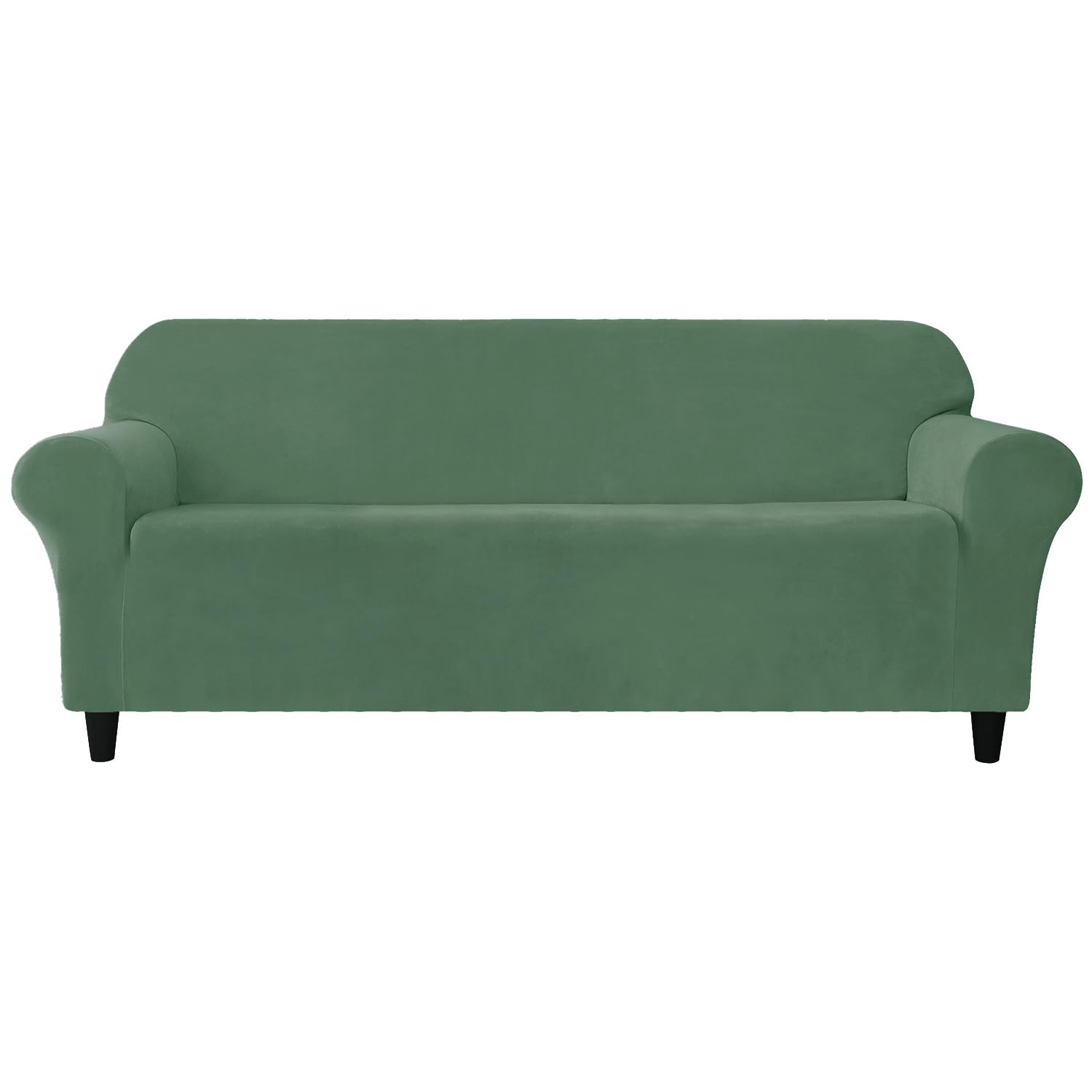 Housse de canapé en velours extensible vert menthe protection salon