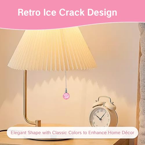 Image of NIIIYTYB 2 Packs Fan Pulls Decorative Princess Ceiling Pull Chain for Girls Crystal Light Accessories Unique Red Pink Fan Lamp Chains Ornaments String Extension for Lights Fans 12 Inch Beaded Pulls
