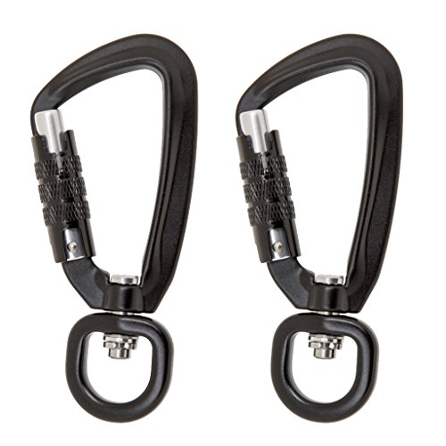 Homyl 2 Peças Auto Auto Lock Mosquetão Giratório Anel Rotativo Ao Ar Livre Chaveiro Gancho