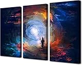 Hindu God Shiva Wall Art, Lord Shiva Pictures Canvas Wall Decor Hinduism Paintings Home Bedroom Decorations 3 Panels Shaivism Artwork Posters with Frames Ready to Hang(24''Wx16''H)