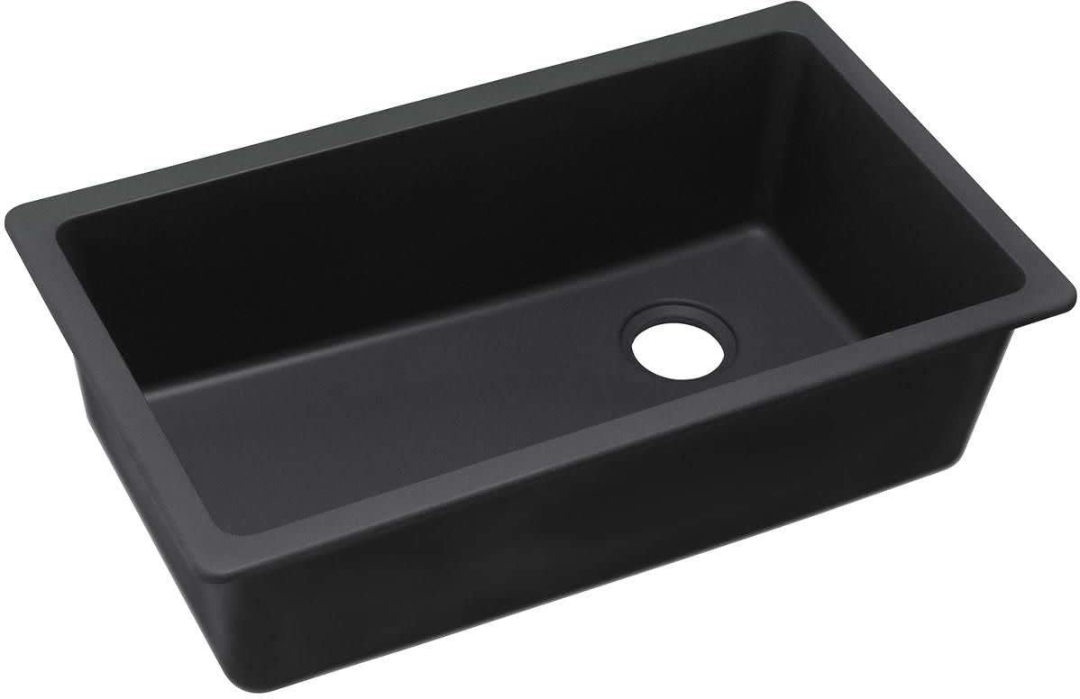 Elkay Quartz Classic ELGU13322BK0 Black Single Bowl Undermount Sink