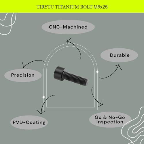 Image of M8x25 Titanium Bolts Hex Socket Cap Screw, Black, 4PC