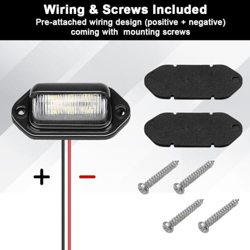 Image of STHIRA 2PCS LED Number Plate Lights Super Bright White SMD Tag Lamp 12V-24V Universal for Car Truck Trailer RV Waterproof IP67 Easy Install Wiring Screws License Plate Lights