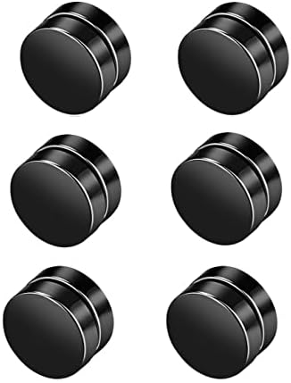 Stainless Steel Magnetic Non-piercing Biker Stud Earrings Set Piercing Huggie Small Hoop Surgical Steel Earring Stud Set Cubic Zirconia Hypoallergenic Earring for Mens Women