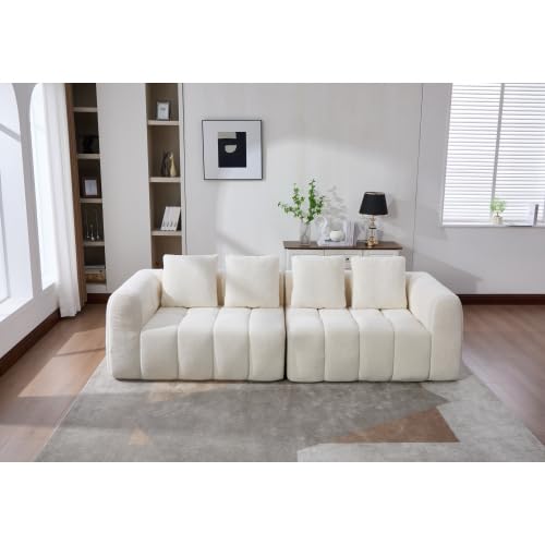 Modulares Ecksofa 3-Sitzer Couch – Montagefreies Sofa 260 cm mit hochdichtem Schaum, Samtstoff Dunkelgrau, tiefsitzend, kein Aufbau – ideal für Wohnzimmer & Lounge