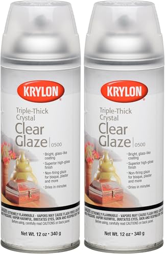 Krylon I00500A07 12-Ounce Triple Thick Clear Glaze Aerosol Spray,High-Gloss (Pack of 2)