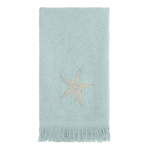 Avanti Linens - Fingertip Towel, Soft & Absorbent Cotton Towel, Coastal Inspired Bathroom Accessories (By the Sea Collection, Mineral)